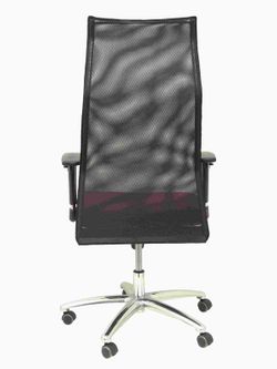 Modelo Sahuco - Sillón de dirección ergonómico con mecanismo sincro y regulable en altura - Respaldo de malla transpirable y asiento tapizados en tejido BALI color granate