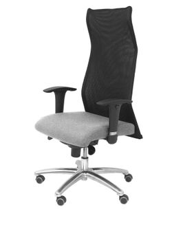 Modelo Sahuco - Sillón de dirección ergonómico con mecanismo sincro y regulable en altura - Respaldo de malla transpirable y asiento tapizados en tejido BALI color gris