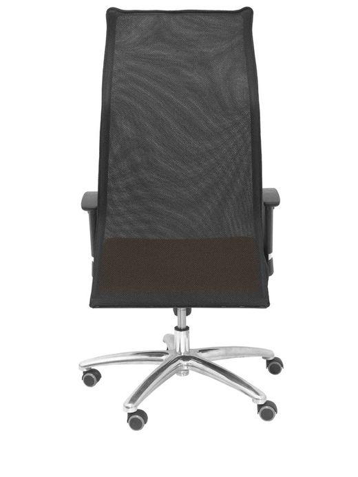 Modelo Sahuco - Sillón de dirección ergonómico con mecanismo sincro y regulable en altura - Respaldo de malla transpirable y asiento tapizados en tejido BALI color marrón