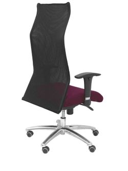 Modelo Sahuco - Sillón de dirección ergonómico con mecanismo sincro y regulable en altura - Respaldo de malla transpirable y asiento tapizados en tejido BALI color morado