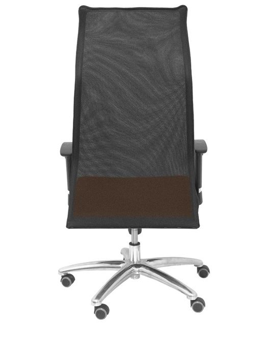 Modelo Sahuco - Sillón de dirección ergonómico con mecanismo sincro y regulable en altura - Respaldo de malla transpirable y asiento tapizados en tejido BALI color naranja
