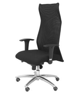 Modelo Sahuco - Sillón de dirección ergonómico con mecanismo sincro y regulable en altura - Respaldo de malla transpirable y asiento tapizados en tejido BALI color negro
