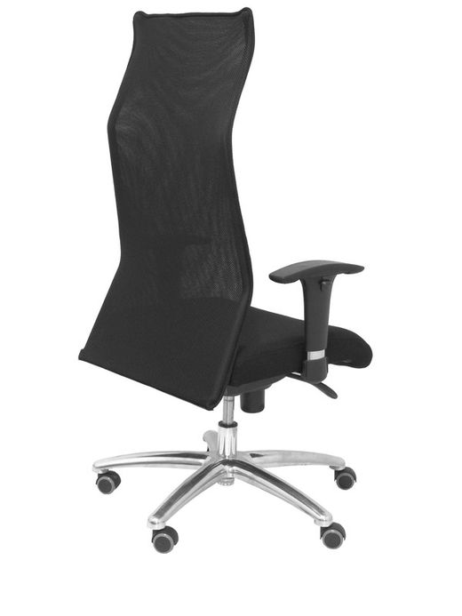 Modelo Sahuco - Sillón de dirección ergonómico con mecanismo sincro y regulable en altura - Respaldo de malla transpirable y asiento tapizados en tejido BALI color negro