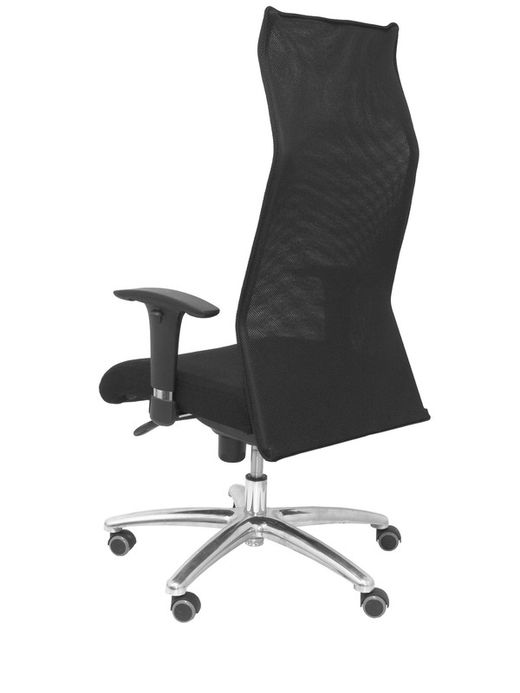 Modelo Sahuco - Sillón de dirección ergonómico con mecanismo sincro y regulable en altura - Respaldo de malla transpirable y asiento tapizados en tejido BALI color negro
