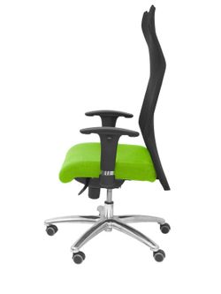 Modelo Sahuco - Sillón de dirección ergonómico con mecanismo sincro y regulable en altura - Respaldo de malla transpirable y asiento tapizados en tejido BALI color pistacho