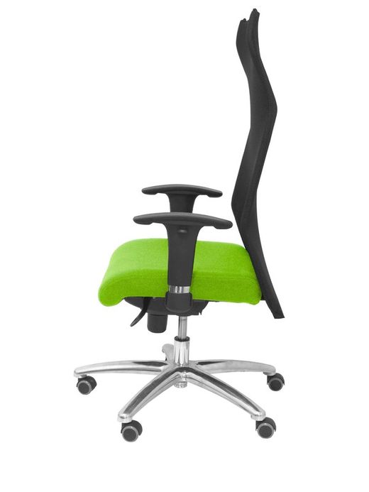 Modelo Sahuco - Sillón de dirección ergonómico con mecanismo sincro y regulable en altura - Respaldo de malla transpirable y asiento tapizados en tejido BALI color pistacho