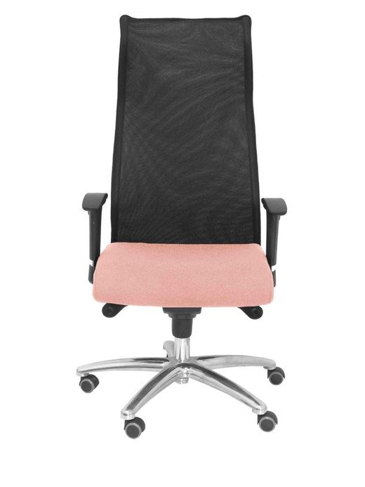 Modelo Sahuco - Sillón de dirección ergonómico con mecanismo sincro y regulable en altura - Respaldo de malla transpirable y asiento tapizados en tejido BALI color rosa