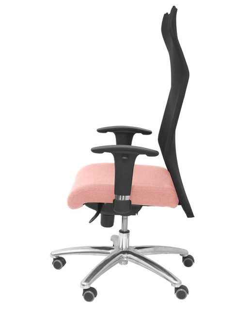 Modelo Sahuco - Sillón de dirección ergonómico con mecanismo sincro y regulable en altura - Respaldo de malla transpirable y asiento tapizados en tejido BALI color rosa