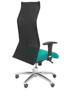 Modelo Sahuco - Sillón de dirección ergonómico con mecanismo sincro y regulable en altura - Respaldo de malla transpirable y asiento tapizados en tejido BALI color turquesa