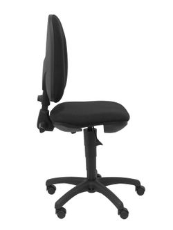 Modelo San Pedro - Silla de oficina ergonómica con mecanismo de contacto permanente, regulable en altura y respaldo con forma anatómica - Asiento y respaldo tapizados en tejido ARAN color negro