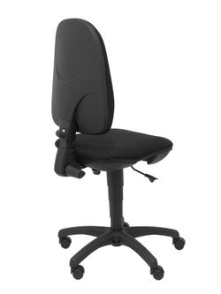 Modelo San Pedro - Silla de oficina ergonómica con mecanismo de contacto permanente, regulable en altura y respaldo con forma anatómica - Asiento y respaldo tapizados en tejido ARAN color negro