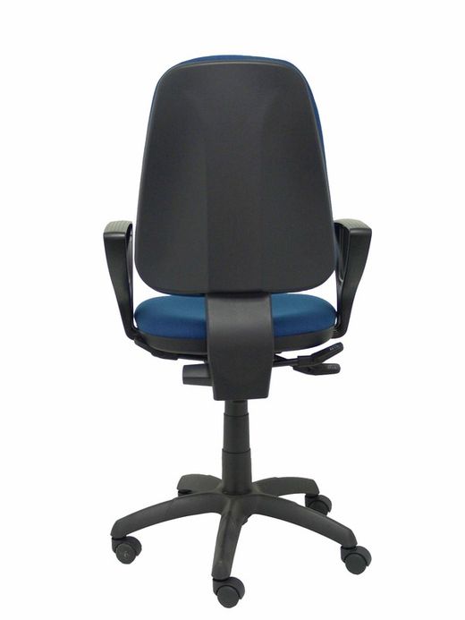 Modelo Sierra S - Silla de oficina ergonómica con mecanismo asincro y regulable en altura - Asiento y tejido tapizado en tejido BALI color azul marino (BRAZOS FIJOS INCLUIDOS)