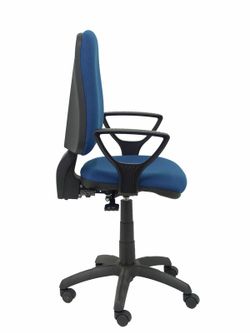 Modelo Sierra S - Silla de oficina ergonómica con mecanismo asincro y regulable en altura - Asiento y tejido tapizado en tejido BALI color azul marino (BRAZOS FIJOS INCLUIDOS)