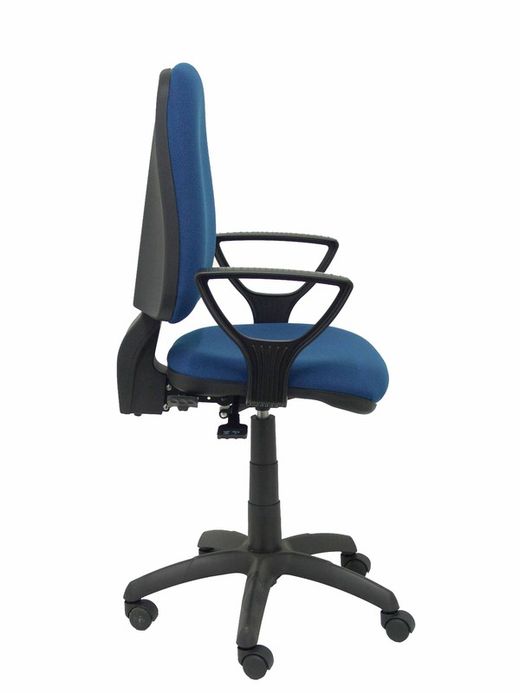 Modelo Sierra S - Silla de oficina ergonómica con mecanismo asincro y regulable en altura - Asiento y tejido tapizado en tejido BALI color azul marino (BRAZOS FIJOS INCLUIDOS)