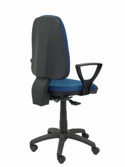 Modelo Sierra S - Silla de oficina ergonómica con mecanismo asincro y regulable en altura - Asiento y tejido tapizado en tejido BALI color azul marino (BRAZOS FIJOS INCLUIDOS)