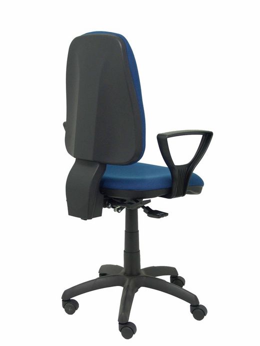 Modelo Sierra S - Silla de oficina ergonómica con mecanismo asincro y regulable en altura - Asiento y tejido tapizado en tejido BALI color azul marino (BRAZOS FIJOS INCLUIDOS)