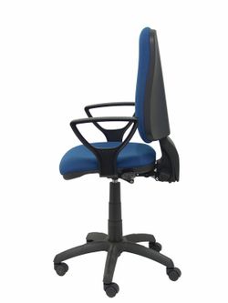 Modelo Sierra S - Silla de oficina ergonómica con mecanismo asincro y regulable en altura - Asiento y tejido tapizado en tejido BALI color azul marino (BRAZOS FIJOS INCLUIDOS)
