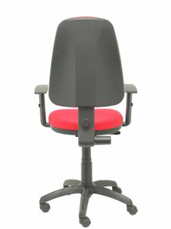 Modelo Sierra - Silla de oficina con mecanismo de contacto permanente y regulable en altura - Asiento y respaldo tapizados en tejido BALI color rojo. Brazos regulables incluidos