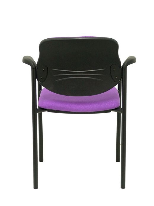 Modelo Styl - Silla confidente de 4 patas, con brazos y estructrua negra - Asiento y respaldo tapizados en tejido BALI color lila