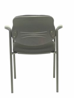 Modelo Styl - Silla confidente de 4 patas, con brazos y estructura negra - Asiento y respaldo tapizados en tejido BALI color negro