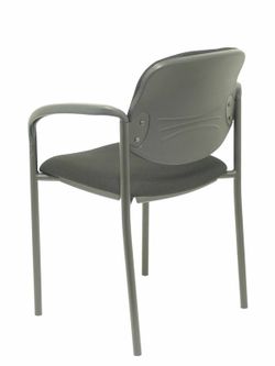 Modelo Styl - Silla confidente de 4 patas, con brazos y estructura negra - Asiento y respaldo tapizados en tejido BALI color negro