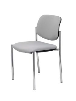 Modelo Styl - Silla confidente de 4 patas y estructrua cromada - Asiento y respaldo tapizados en tejido BALI color gris
