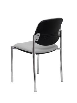 Modelo Styl - Silla confidente de 4 patas y estructrua cromada - Asiento y respaldo tapizados en tejido BALI color gris