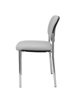 Modelo Styl - Silla confidente de 4 patas y estructrua cromada - Asiento y respaldo tapizados en tejido BALI color gris
