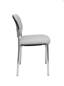 Modelo Styl - Silla confidente de 4 patas y estructrua cromada - Asiento y respaldo tapizados en tejido BALI color gris