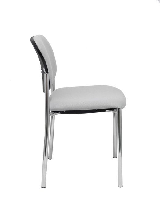 Modelo Styl - Silla confidente de 4 patas y estructrua cromada - Asiento y respaldo tapizados en tejido BALI color gris