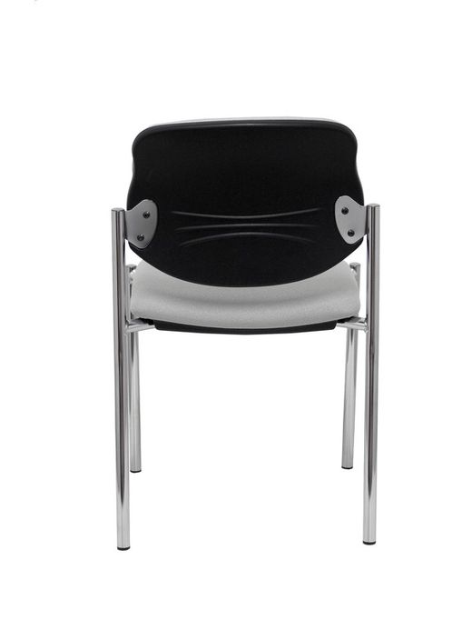 Modelo Styl - Silla confidente de 4 patas y estructrua cromada - Asiento y respaldo tapizados en tejido BALI color gris