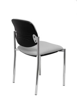 Modelo Styl - Silla confidente de 4 patas y estructrua cromada - Asiento y respaldo tapizados en tejido BALI color gris