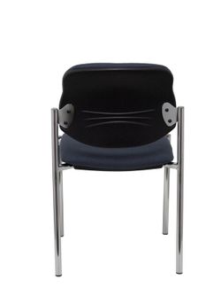 Modelo Styl - Silla confidente de 4 patas y estructrua cromada - Asiento y respaldo tapizados en tejido BALI color gris oscuro