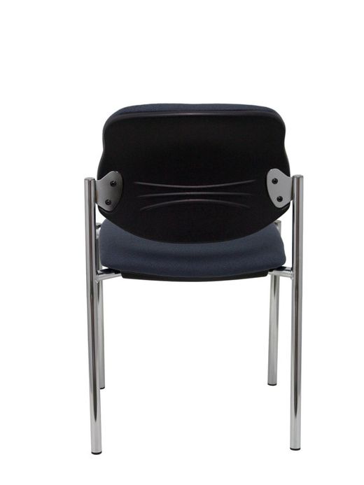 Modelo Styl - Silla confidente de 4 patas y estructrua cromada - Asiento y respaldo tapizados en tejido BALI color gris oscuro
