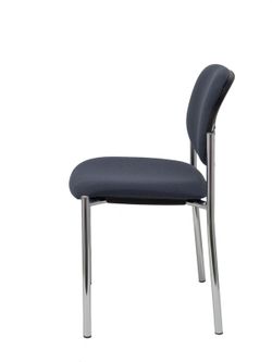 Modelo Styl - Silla confidente de 4 patas y estructrua cromada - Asiento y respaldo tapizados en tejido BALI color gris oscuro