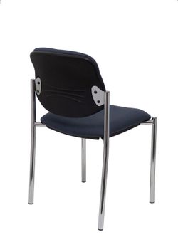 Modelo Styl - Silla confidente de 4 patas y estructrua cromada - Asiento y respaldo tapizados en tejido BALI color gris oscuro