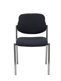 Modelo Styl - Silla confidente de 4 patas y estructrua cromada - Asiento y respaldo tapizados en tejido BALI color gris oscuro