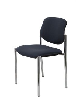 Modelo Styl - Silla confidente de 4 patas y estructrua cromada - Asiento y respaldo tapizados en tejido BALI color gris oscuro