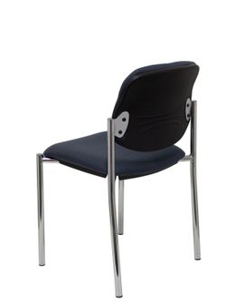 Modelo Styl - Silla confidente de 4 patas y estructrua cromada - Asiento y respaldo tapizados en tejido BALI color gris oscuro