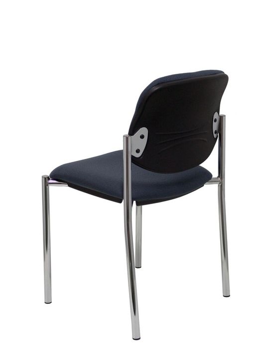 Modelo Styl - Silla confidente de 4 patas y estructrua cromada - Asiento y respaldo tapizados en tejido BALI color gris oscuro