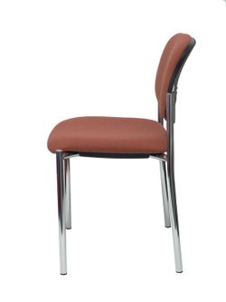 Modelo Styl - Silla confidente de 4 patas y estructrua cromada - Asiento y respaldo tapizados en tejido BALI color marrón