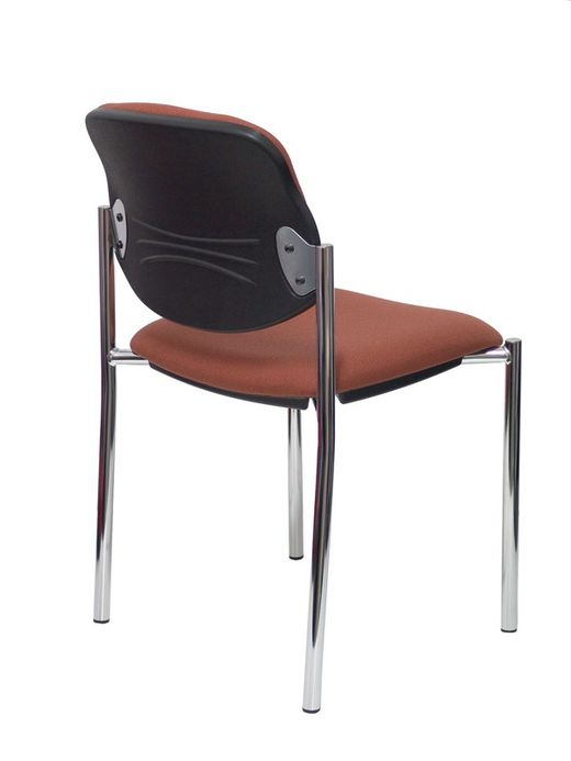 Modelo Styl - Silla confidente de 4 patas y estructrua cromada - Asiento y respaldo tapizados en tejido BALI color marrón