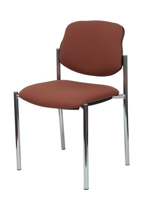 Modelo Styl - Silla confidente de 4 patas y estructrua cromada - Asiento y respaldo tapizados en tejido BALI color marrón