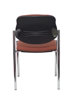 Modelo Styl - Silla confidente de 4 patas y estructrua cromada - Asiento y respaldo tapizados en tejido BALI color marrón
