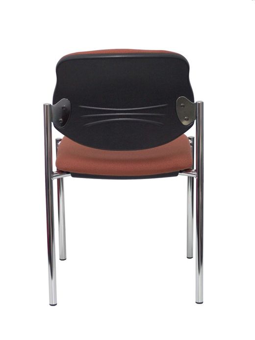 Modelo Styl - Silla confidente de 4 patas y estructrua cromada - Asiento y respaldo tapizados en tejido BALI color marrón