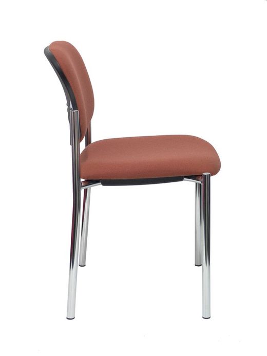 Modelo Styl - Silla confidente de 4 patas y estructrua cromada - Asiento y respaldo tapizados en tejido BALI color marrón