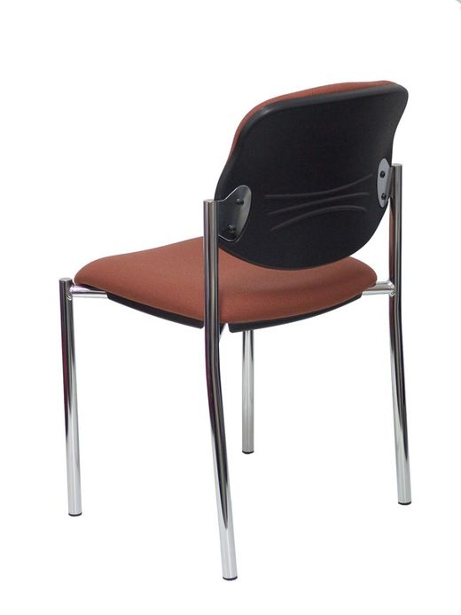 Modelo Styl - Silla confidente de 4 patas y estructrua cromada - Asiento y respaldo tapizados en tejido BALI color marrón