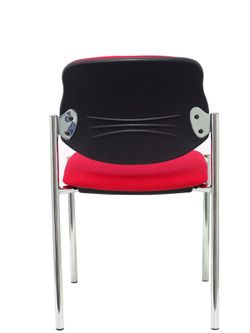 Modelo Styl - Silla confidente de 4 patas y estructrua cromada - Asiento y respaldo tapizados en tejido BALI color rojo