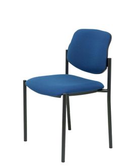 Modelo Styl - Silla confidente de 4 patas y estructrua negra - Asiento y respaldo tapizados en tejido BALI color azul marino