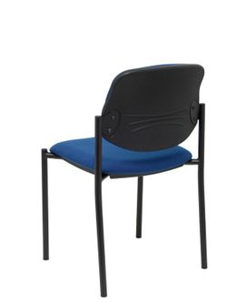 Modelo Styl - Silla confidente de 4 patas y estructrua negra - Asiento y respaldo tapizados en tejido BALI color azul marino